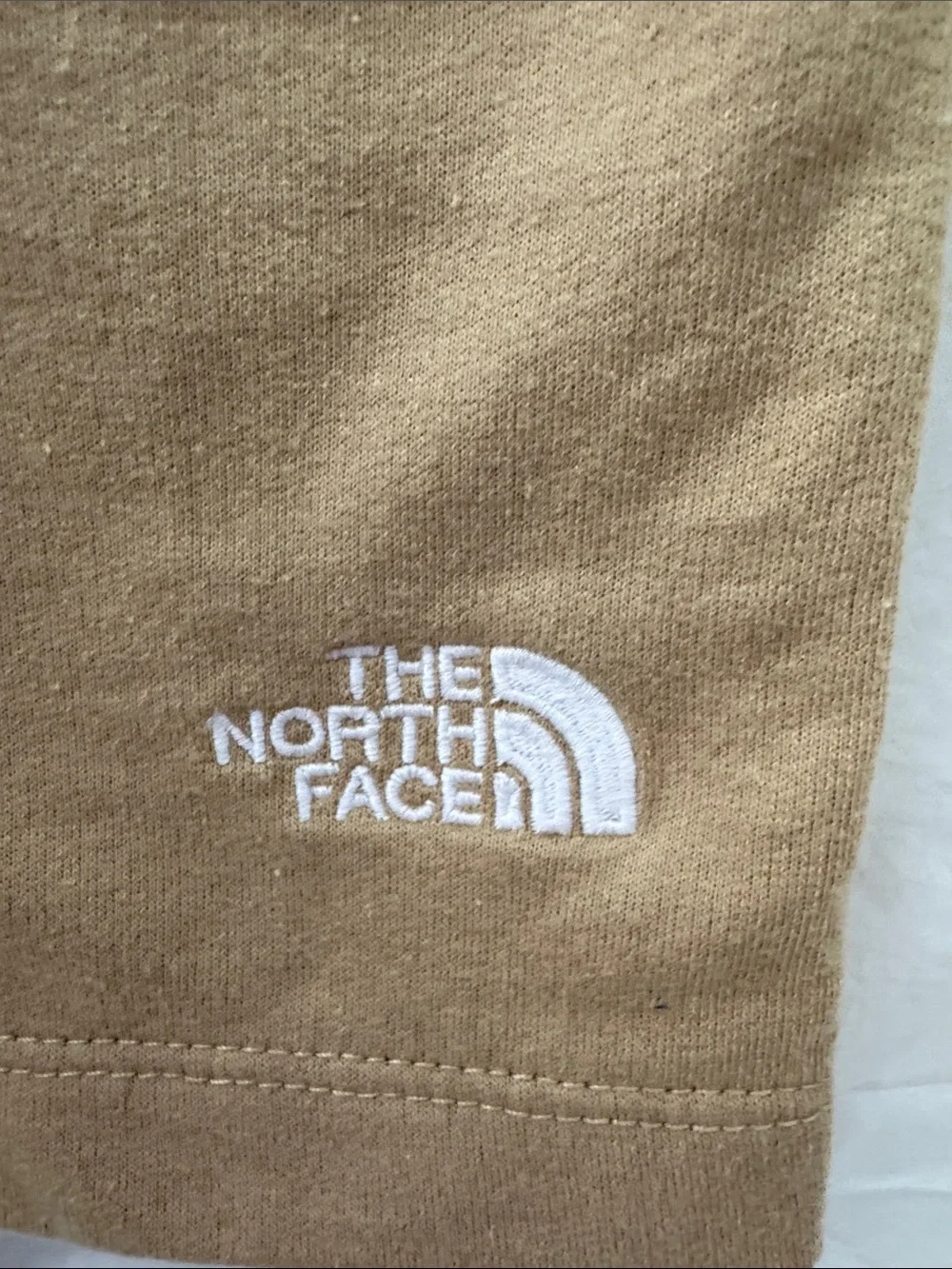 The North Face Men's Tan Sweat Shorts with Elastic Waist